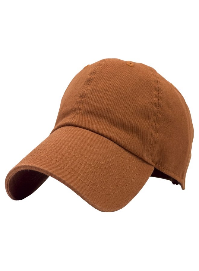 Utmost Unisex Classic Low Profile Cotton Baseball Cap Plain Blank Camoflauge Soft Unconstructed Adjustable Size Dad Hat (Rust) - Image 1